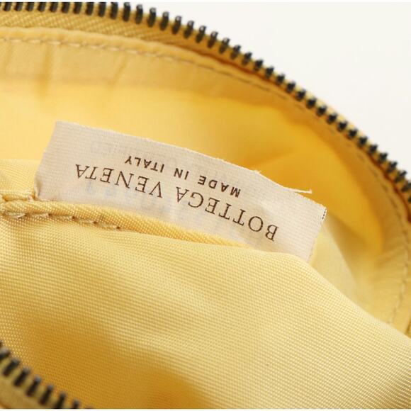 Bottega Veneta Intrecciato Print Yellow Nylon Cosmetic Bag - Picture 7 of 10